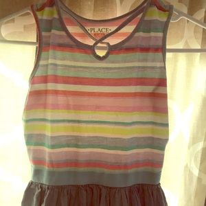 Rainbow & Blue Jean girls Dress Size M 7/8